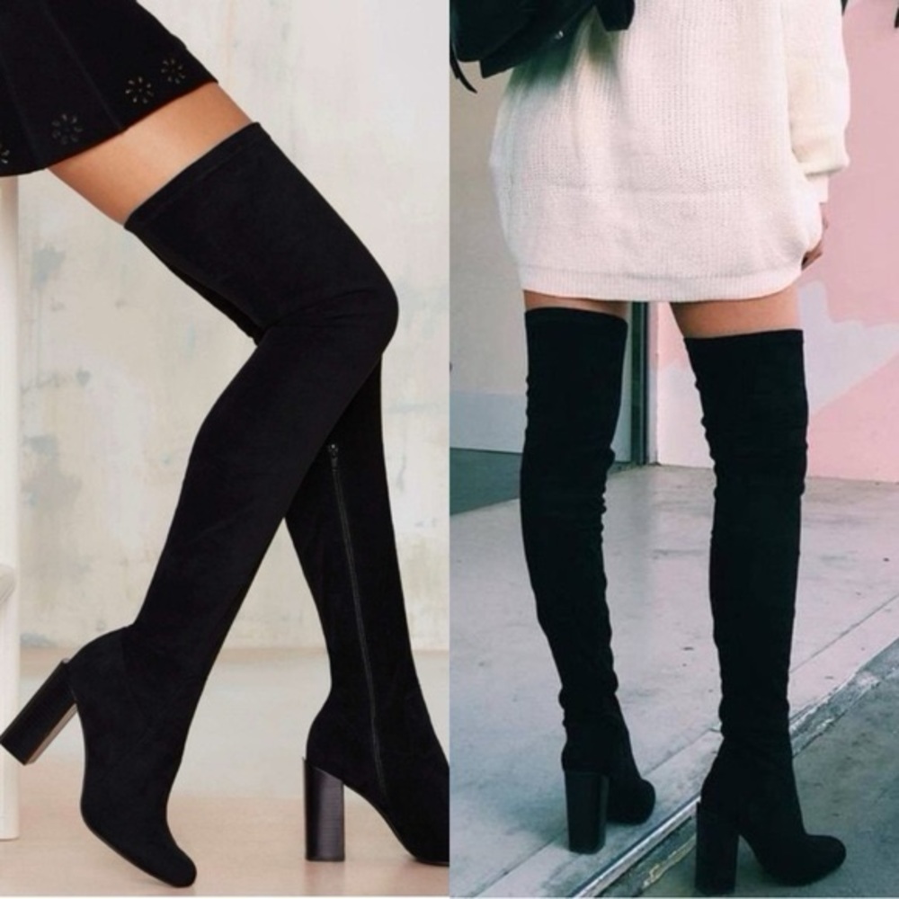 Jeffrey Campbell perouze Black Over-the-Knee thigh high Boots